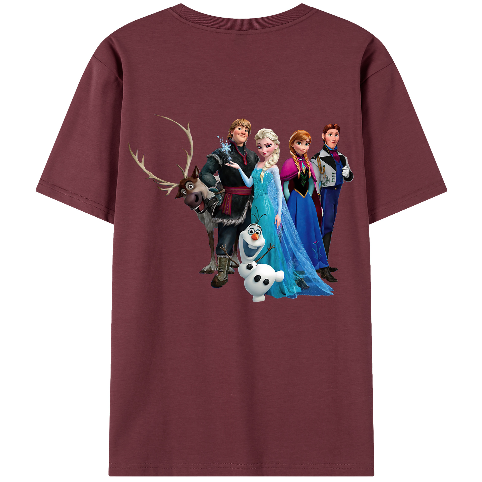 （画像用） アナと雪の女王 アンナ エルサ Frozen Anna Elsa 綿100％半袖Tシャツ（背面プリント）